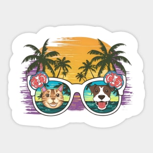 Smiling cat and dog Sticker